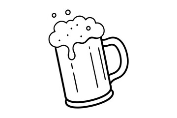 beer glass line art vector, beer glass bottle icon symbol. beer vector illustration


