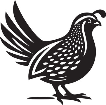 recommend clip art: quail bird black silhouette vector, silhouette vector art illustration