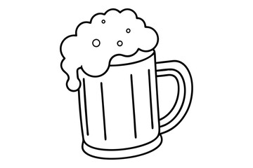 beer glass line art vector, beer glass bottle icon symbol. beer vector illustration

