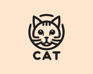 Cat logo design vector template