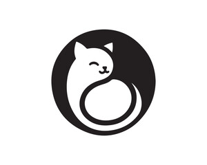 Cat head icon. Cartoon Cat face. Vector illustration. Silhouette simple. Animal Logotype concept. Cat Logo design template.