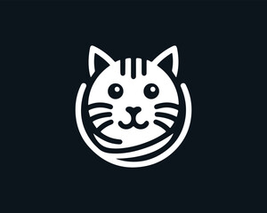 Silhouette Cat logo design icon symbol illustration