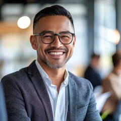 Obraz premium Corporate leader fostering a positive company culture