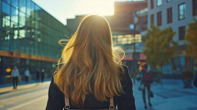 witty businesswoman working outside