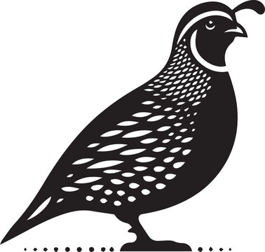 recommend clip art: quail bird black silhouette vector, silhouette vector art illustration