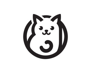 Cat logo design icon symbol vector illustration