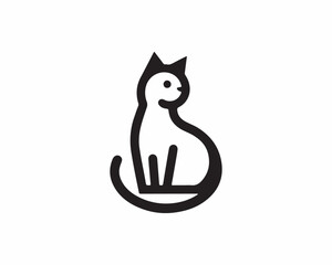 Cat logo design icon symbol illustration
