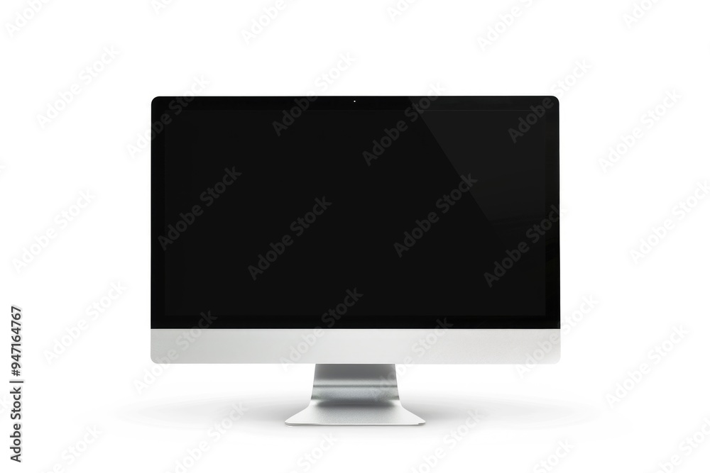 Poster A computer monitor sits on a desk