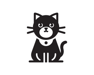 Silhouette Cat logo design icon symbol illustration