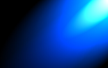 a beam of blue light from the upper right bright with a dark background. blue gradient light color. lights reflectors against black background