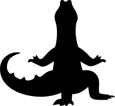 recommend clip art: Crocodile or caiman. Black vector silhouette of an alligator | crocodile silhouette