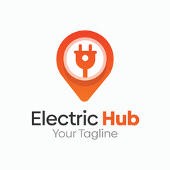 Electric Hub Point Logo Design Template. Good for Business, Agency, Community and Organization