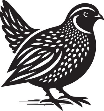 recommend clip art: quail bird black silhouette vector, silhouette vector art illustration