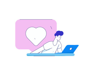 Flat vector illustration of business people operating work scene
