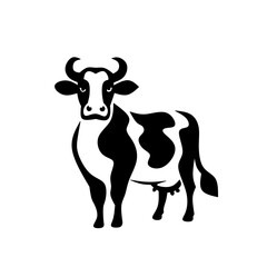 Cow vector illustration isolated on white, for logo, banner, and web