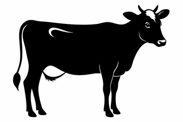 cow silhouette, cow vector illustration, bull, cow icon	
