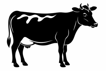 cow silhouette, cow vector illustration, bull, cow icon	
