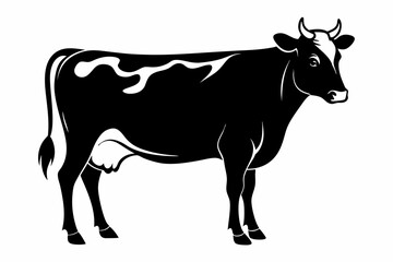 cow silhouette, cow vector illustration, bull, cow icon	
