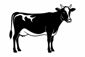 cow silhouette, cow vector illustration, bull, cow icon	
