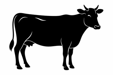 cow silhouette, cow vector illustration, bull, cow icon	

