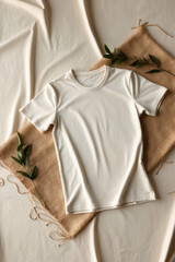 Eco-Friendly Blank T-Shirt Mockup Made from Organic Materials to Highlight Sustainable and Ethical Fashion Creations