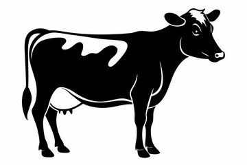 cow silhouette, cow vector illustration, bull, cow icon	
