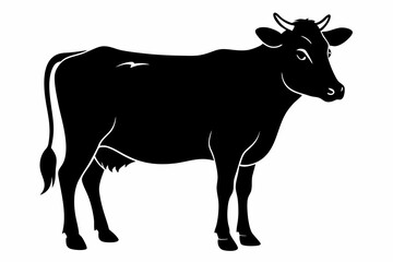 Cattle cow silhouette, cow vector illustration, bull, cow icon	
