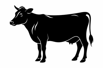 Cattle cow silhouette, cow vector illustration, bull, cow icon	
