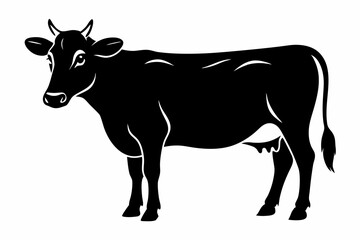 Cattle cow silhouette, cow vector illustration, bull, cow icon	
