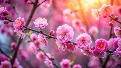 Obraz premium Stunning bouquet of plum blossoms in full bloom , plum blossoms, bouquet, stunning, beauty, elegance, flowers, spring, nature
