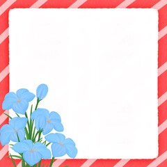 Naklejka premium blue zephyrthis white note paper red frame