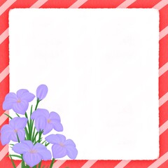 purple zephyrthis white note paper red frame