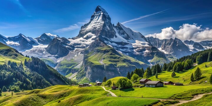 Scenic view of the Omeshorn mountain in Z?rs with a Flex pass , Z?rs, Omeshorn mountain, Flex pass, scenic, view