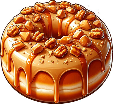 recommend clip art: Donut isolated on a white background. Cute, colorful and glossy donuts. Simple modern design. Realistic  illustration.