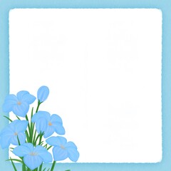 blue zephyrthis white note paper blue frame