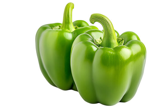 Fresh green pepper isolated on transparent png
