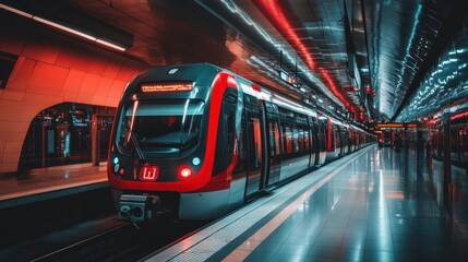 Obraz premium Modern Train Station Platform
