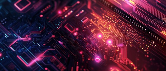 Fototapeta premium Futuristic Server, Abstract Circuit Board Technology Background.