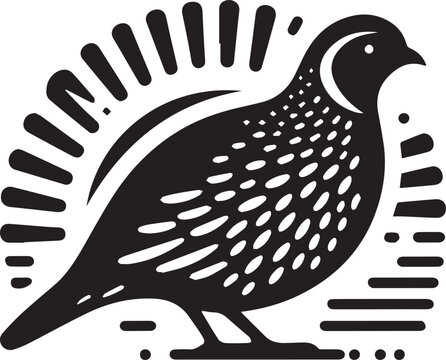 recommend clip art: quail bird black silhouette vector, silhouette vector art illustration