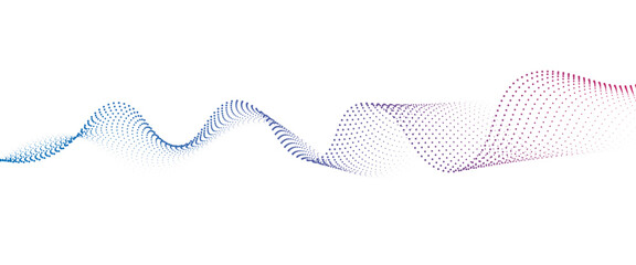 Flowing Dot Wave halftone gradient pattern on transparent background	
