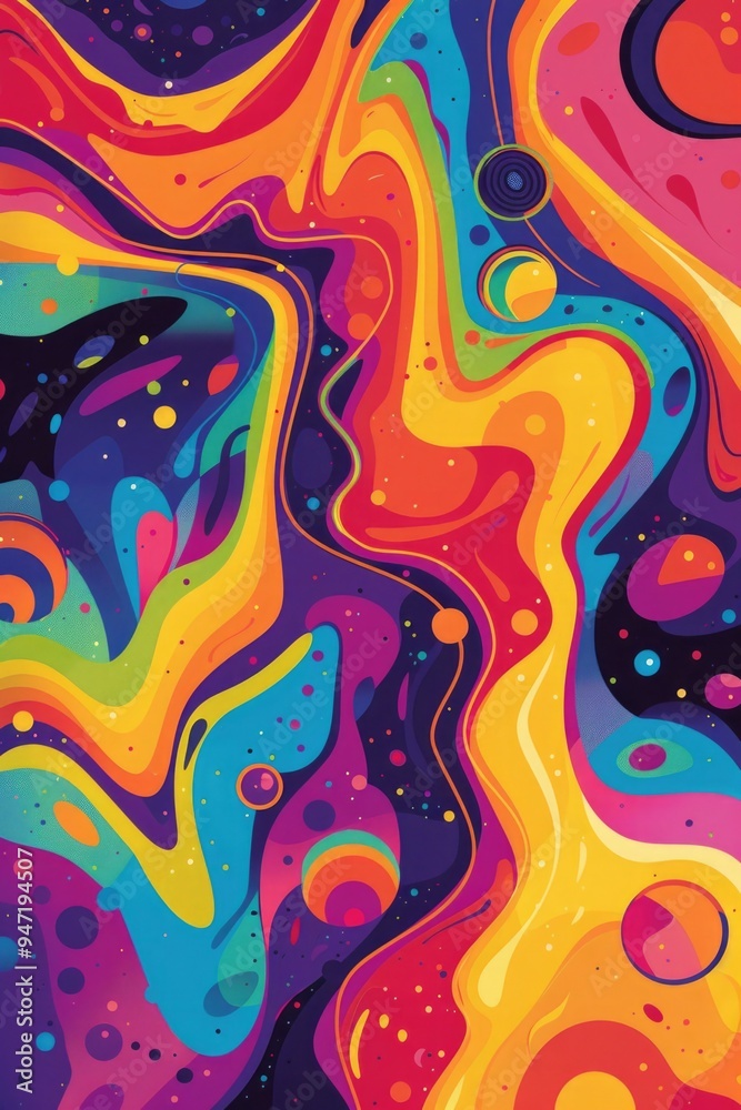 Poster a vibrant and dynamic abstract artwork featuring a mix of colors