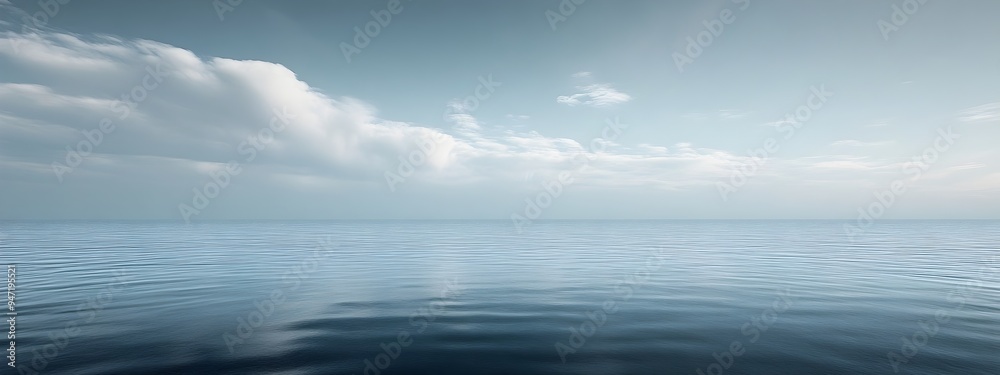 Poster tranquil open ocean scene with vast sky
