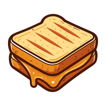 grilled cheese sandwich isometric view