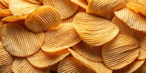 Potato chips displayed in a mesmerizing coil structure , snack, delicious, spiral, arrangement, tempting, appetizing, crunchy, salty