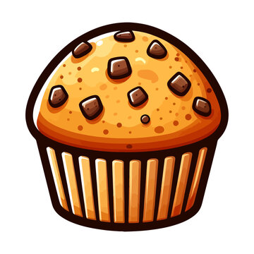 recommend clip art: Muffin cartoon clip art illustration for restaurant menu poster