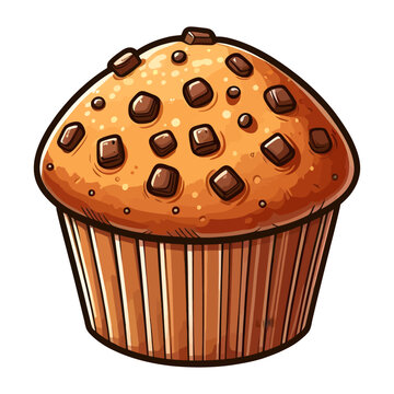 recommend clip art: Muffin cartoon clip art illustration for restaurant menu poster