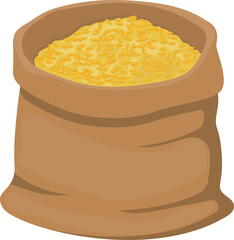 A bag of food ingredient wheat grain