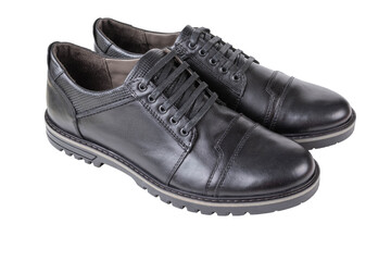 Beautiful men's shoes isolated on a transparent  background.