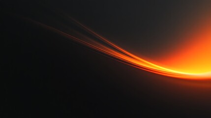 Abstract Orange and Black Gradient with Curved Lines