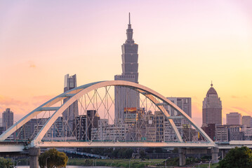 Obraz premium The most beautiful Viewpoint taipei city in taiwan. 